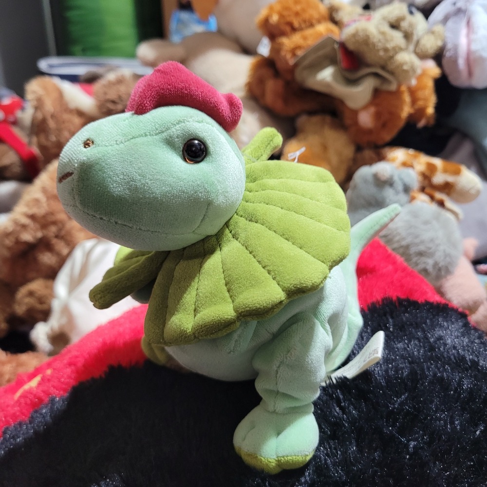 Bukowski Design Frilled Lizard Plush Green Stuffed Animal Reptile Toy